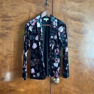 Velvet floral blazer